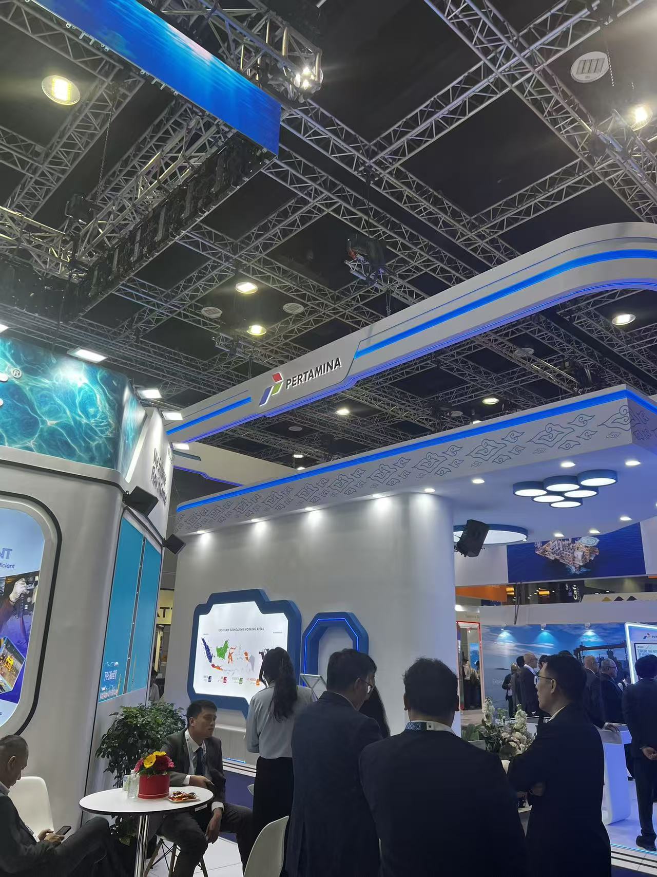 Operational engagement at Pertamina upstream pavilion — procurement and commercial discussions across regional markets.